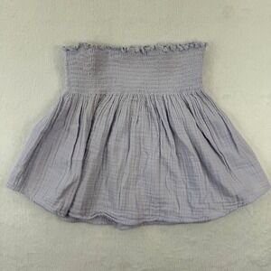 STARK Smocked Mini Skirt Women's Size Small Lavender Purple Cotton Blend‎ Gauze